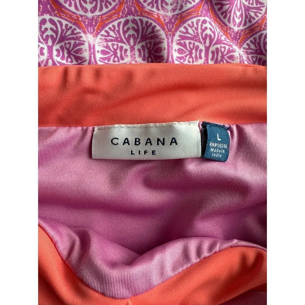 Cabana Life Provence Halter One Piece Swimsuit Womens L EUC